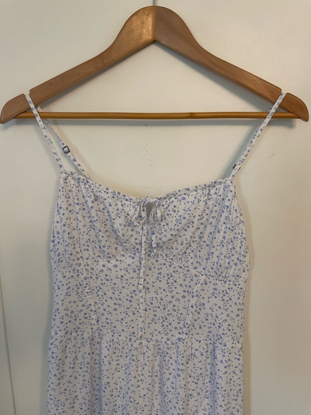 Hollister Pale Blue Floral Milkmaid Coquette Girl Dress Size M - Picture 4 of 14
